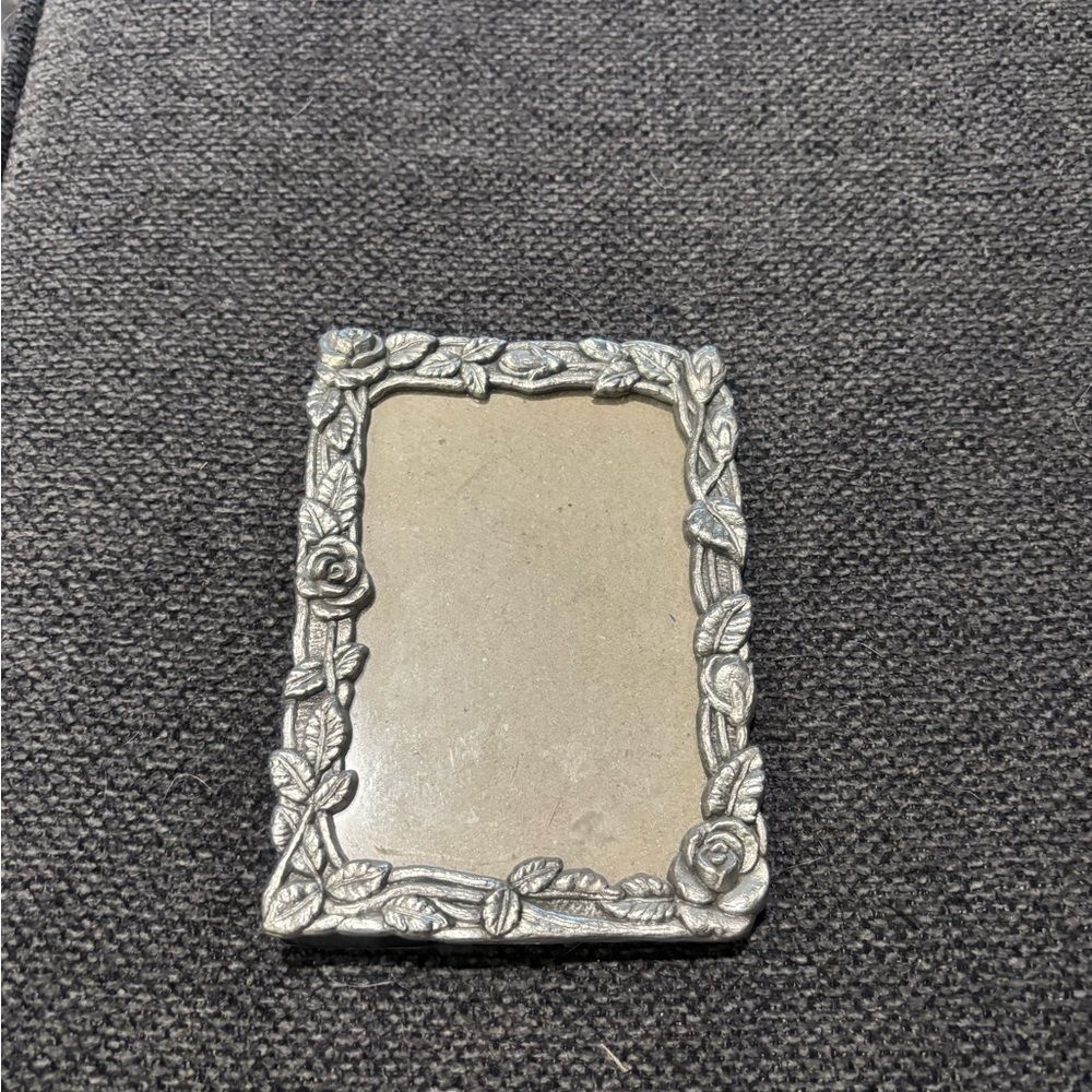 Vintage The Weston Gallery Ornate Rose Border Rectangular Picture Frame - Silver
